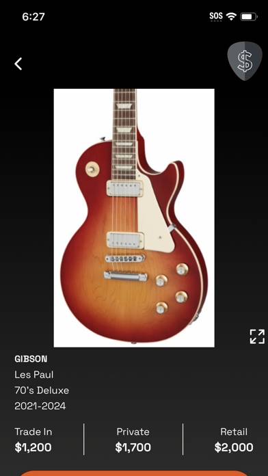 Mobile Guitar Price Guide App screenshot