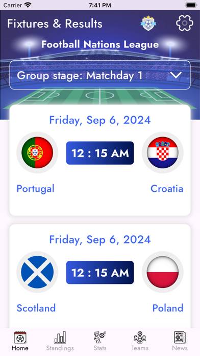 Football Nations League Scores App-Screenshot #1