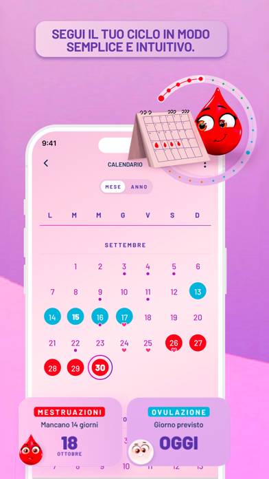 My Lines, calendario mestruale Schermata dell'app