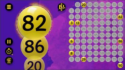 Bingo Caller 90 plus schermata del gioco