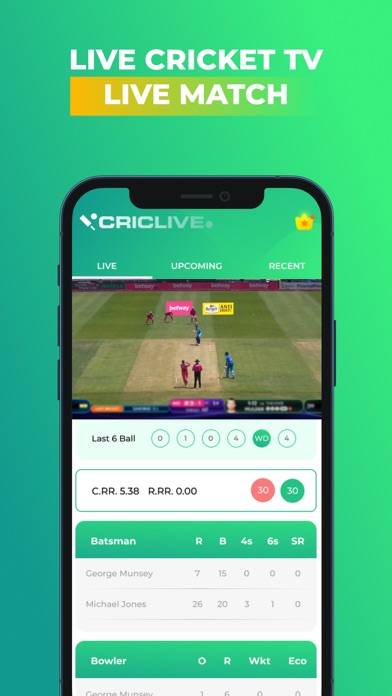 Smartcric - HD Live Cricket TV immagine dello schermo