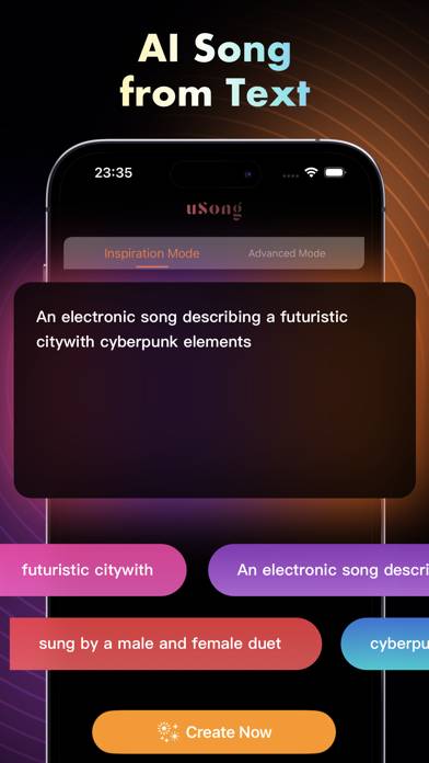 uSong: AI Music Generator captura de pantalla