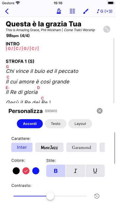 PraiseTune Schermata dell'app