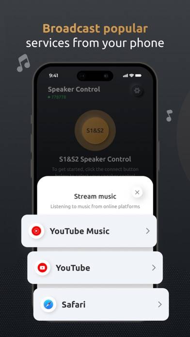 S1, S2 Speaker Controller App Schermata dell'app