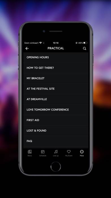 Tomorrowland Festival Captura de pantalla de la aplicación #5