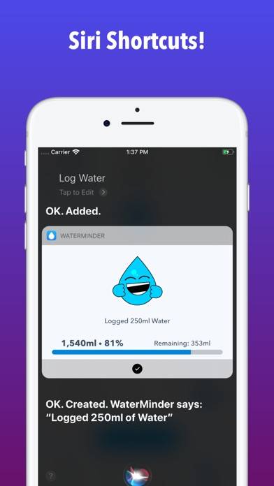 Water Tracker WaterMinder Uygulama ekran görüntüsü #3