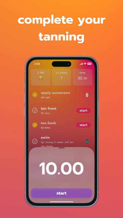 Beam Tanning App-Screenshot