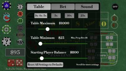 Craps Alone game screenshot