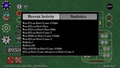 Craps Alone game screenshot