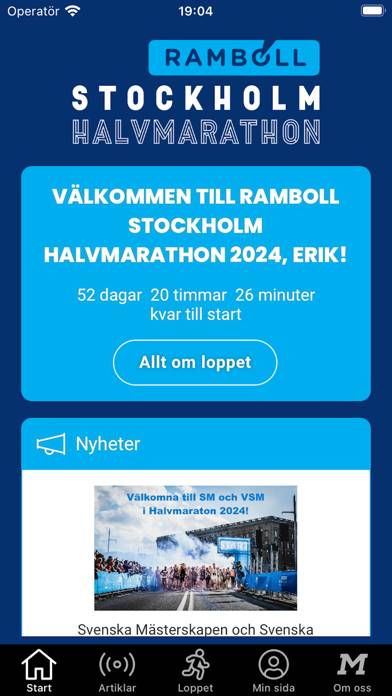 Stockholm Halvmarathon App skärmdump