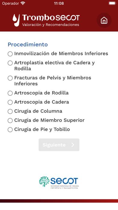 TromboSECOT Captura de pantalla de la aplicación