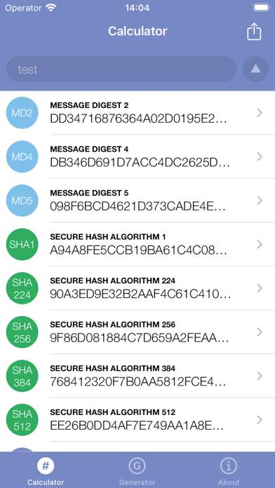 Hash Calculator Bildschirmfoto