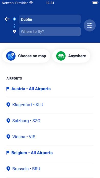Ryanair Discovery Schermata dell'app