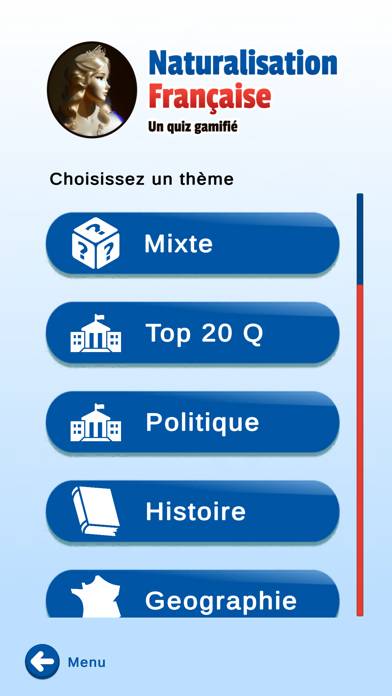 Quiz Naturalisation Française capture d'écran du jeu