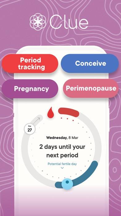 Clue Period Tracker & Calendar Captura de pantalla de la aplicación #1