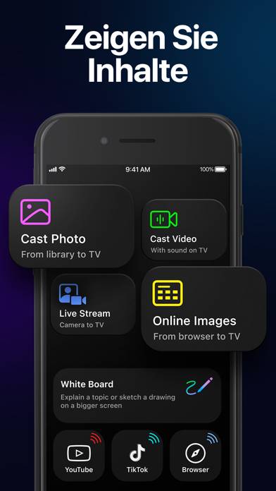 CastOn: TV-Bildschirm spiegeln App-Screenshot