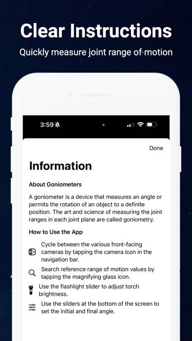 Goniometer App Capture d'écran de l'application