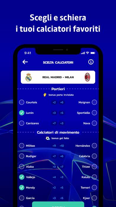 FantaChampions Schermata dell'app