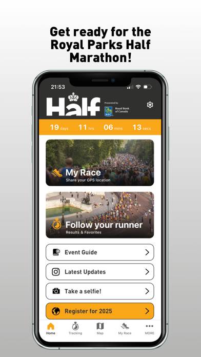 Royal Parks Half Marathon 2024 App screenshot