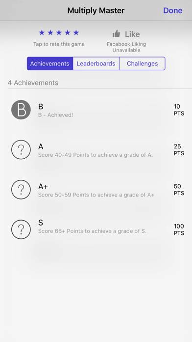 Multiplikation Matematik Spel skärmdump av spelet