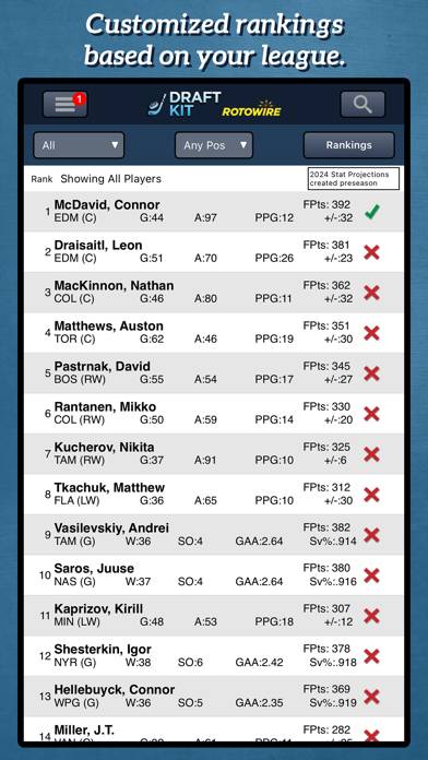 Fantasy Hockey Draft Kit '24 screenshot