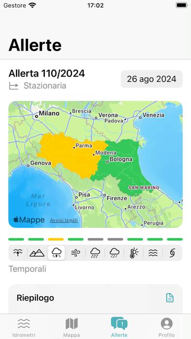 Livello Fiumi Schermata dell'app