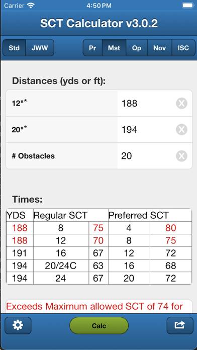 SCT Calculator 3 App screenshot