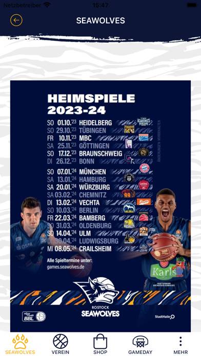 Rostock Seawolves e.V. App-Screenshot