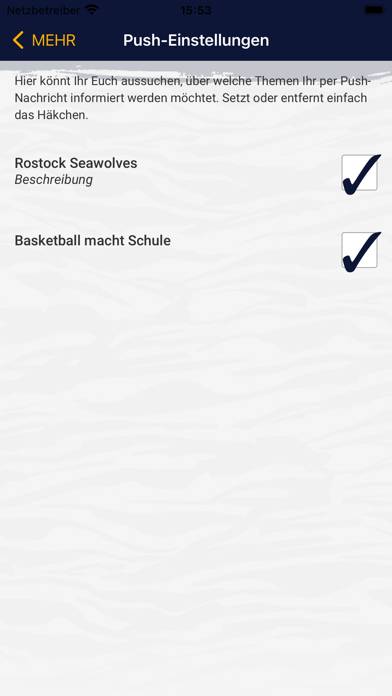 Rostock Seawolves e.V. App-Screenshot