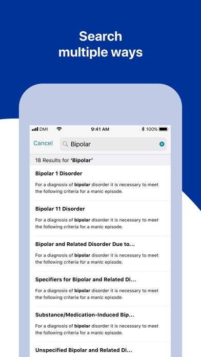 DSM-5 Diagnostic Criteria Captura de pantalla de la aplicación #3