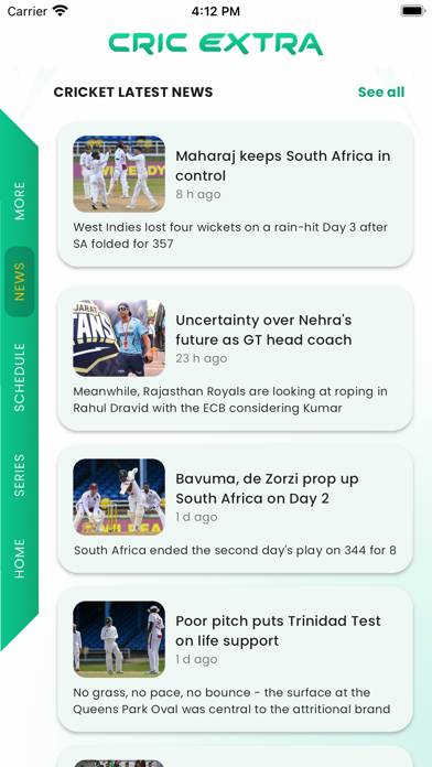 Cricket Live Schermata dell'app