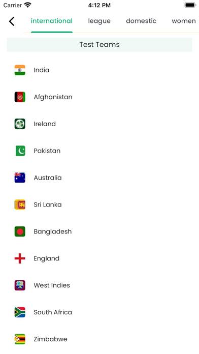 Cricket Live Schermata dell'app