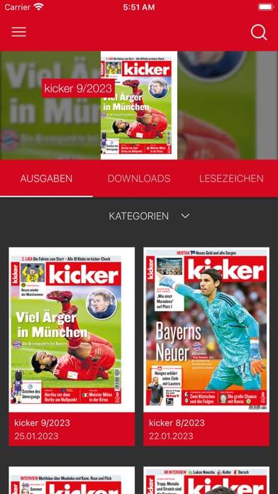 Kicker eMagazine App-Screenshot #1