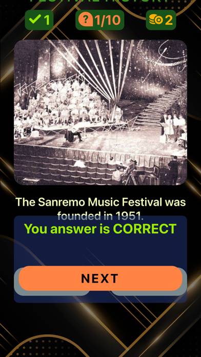 Sanremo Festival Quiz game screenshot