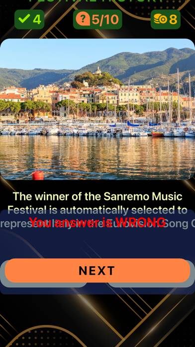 Sanremo Festival Quiz game screenshot