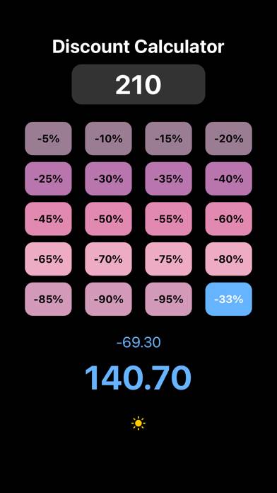 Discount % Calculator Capture d'écran de l'application