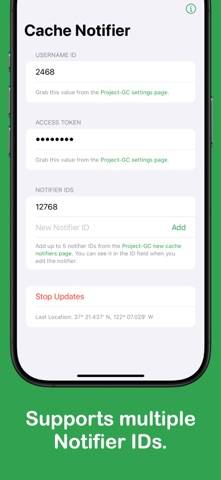 Cache Notifier Capture d'écran de l'application