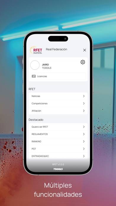RFET captura de pantalla