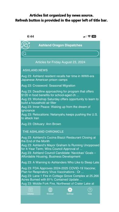Ashland Oregon News Dispatches App screenshot