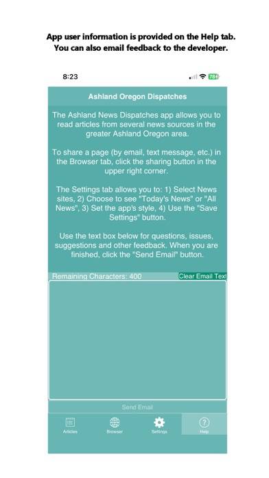 Ashland Oregon News Dispatches App screenshot