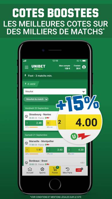 Unibet Capture d'écran de l'application