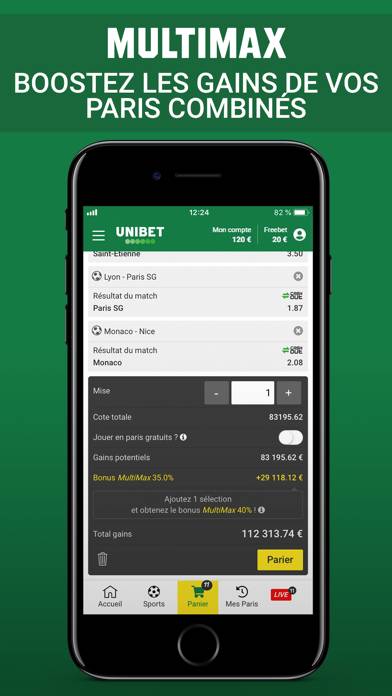 Unibet Capture d'écran de l'application