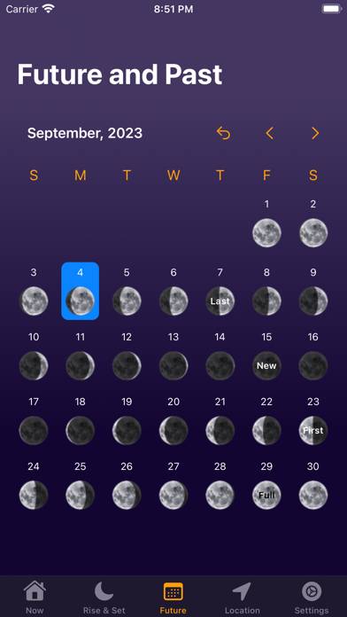 Moon Phase Calendar Plus Captura de pantalla de la aplicación #2