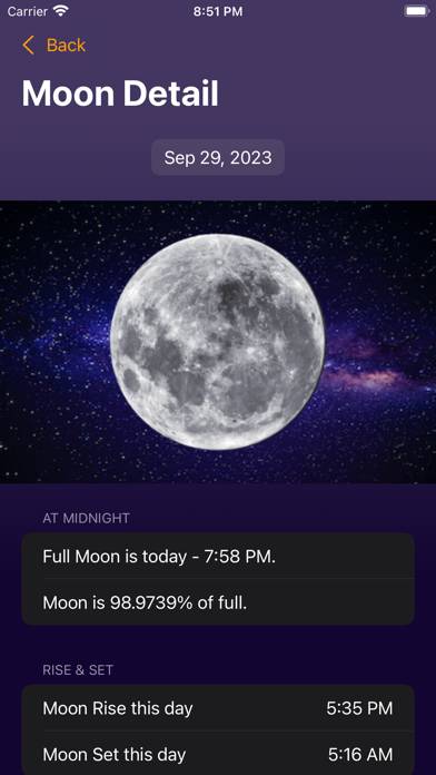 Moon Phase Calendar Plus Uygulama ekran görüntüsü #4