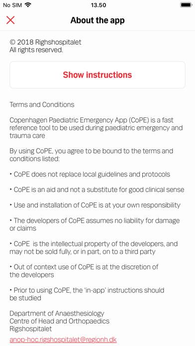 CoPE Paediatric Emergency Capture d'écran de l'application