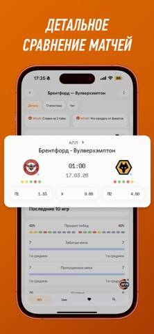 Winscore.ru результаты матчей Скриншот приложения