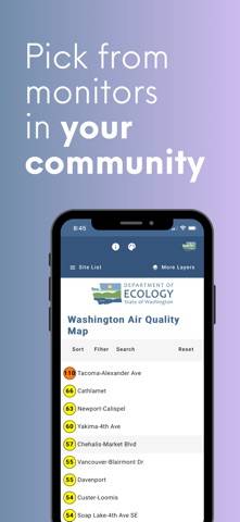 Air Quality Washington App screenshot