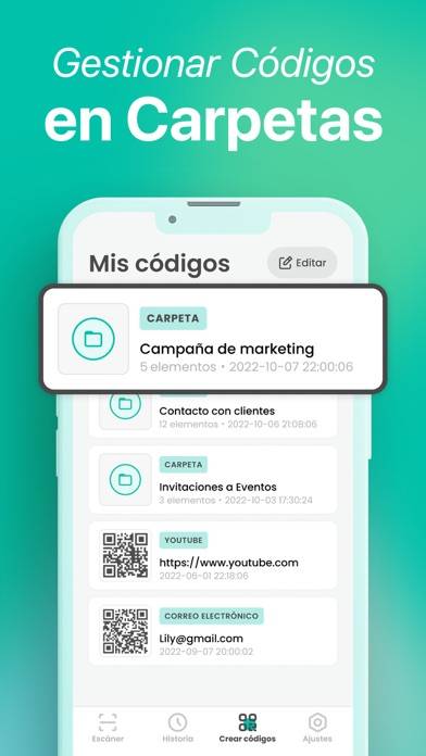 Lector QR · Cód. de Barras Captura de pantalla de la aplicación