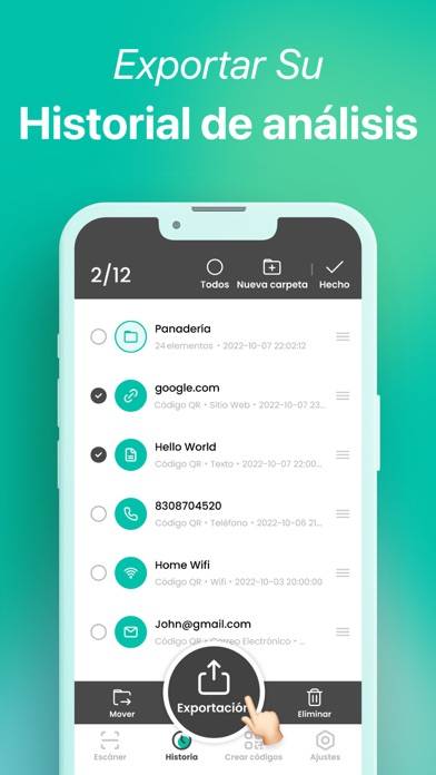 Lector QR · Cód. de Barras Captura de pantalla de la aplicación