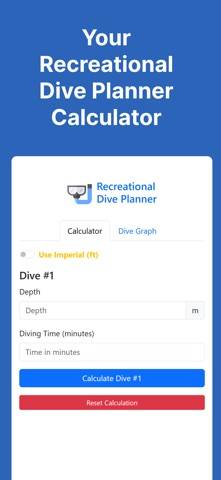 Dive Planner Calculator captura de pantalla #1